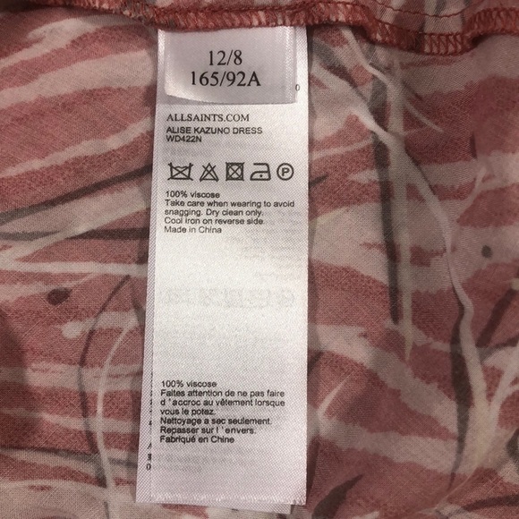 All Saints Alise Kazuno Floral Print Drawstring Dress 8 - Picture 13 of 13